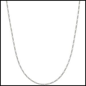 Sterling Silver Figaro Chain Necklace Classic Minimal Italian Made Gift Box